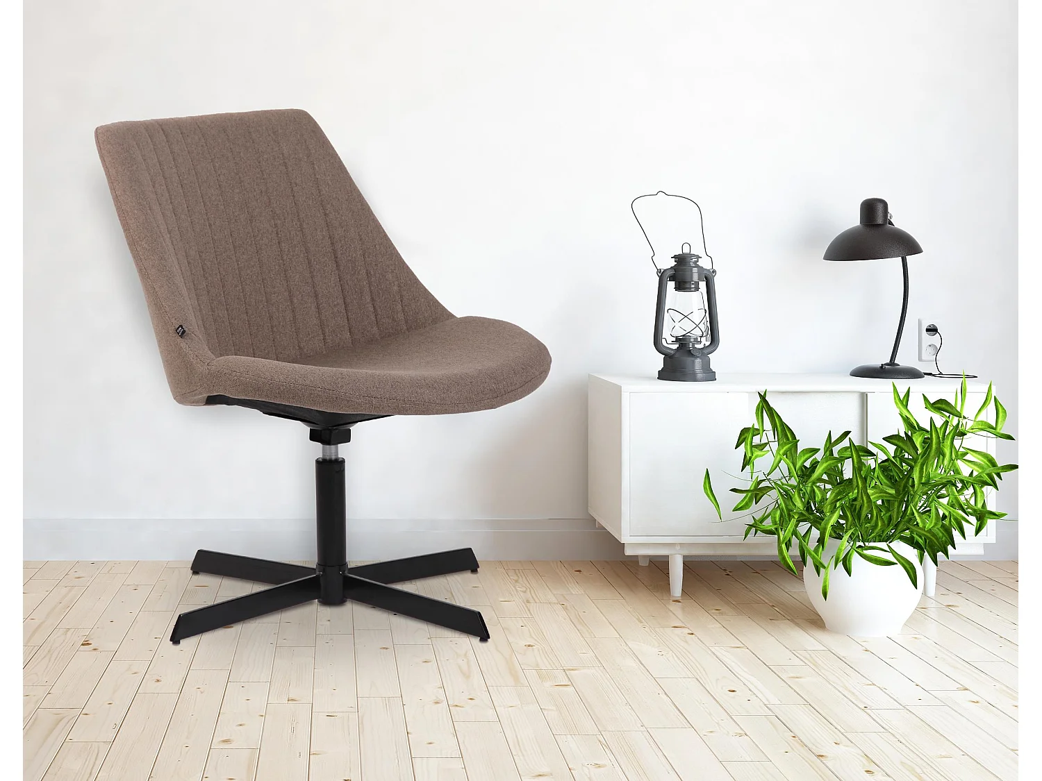 Chaise longue - Tissu & Antique clair - Taupe - Granby