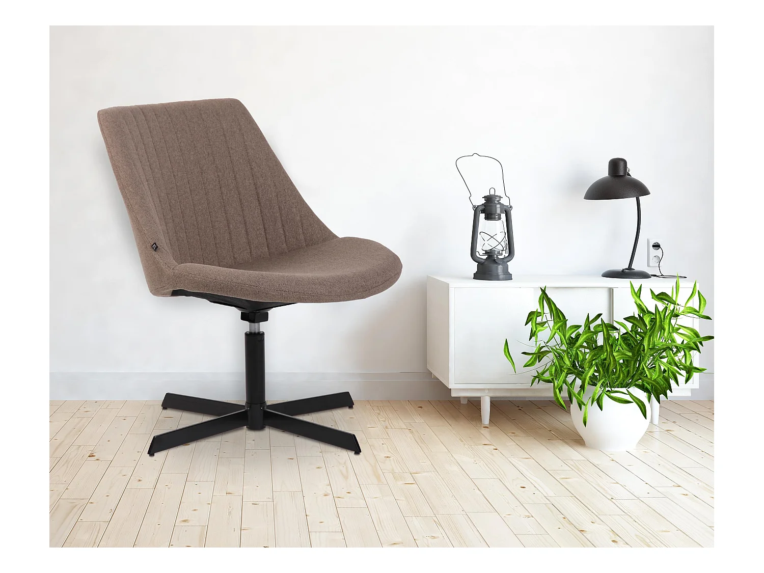 Chaise longue - Tissu & Antique clair - Taupe - Granby