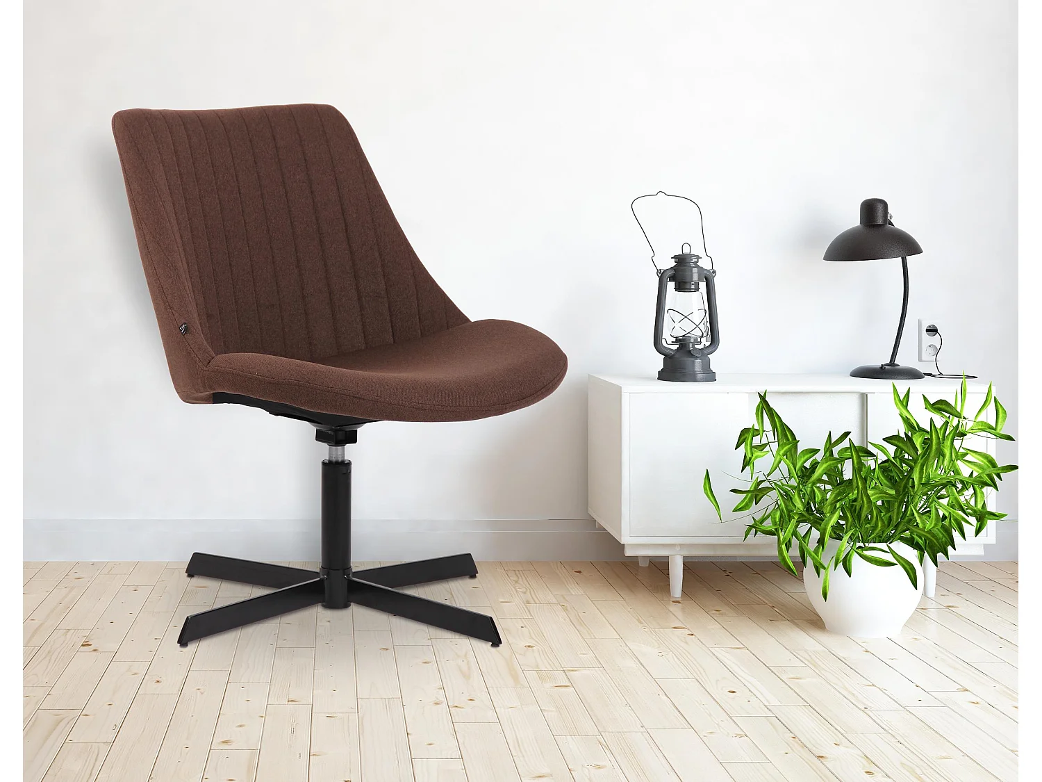 Chaise longue - Tissu & Antique clair - Marron - Granby