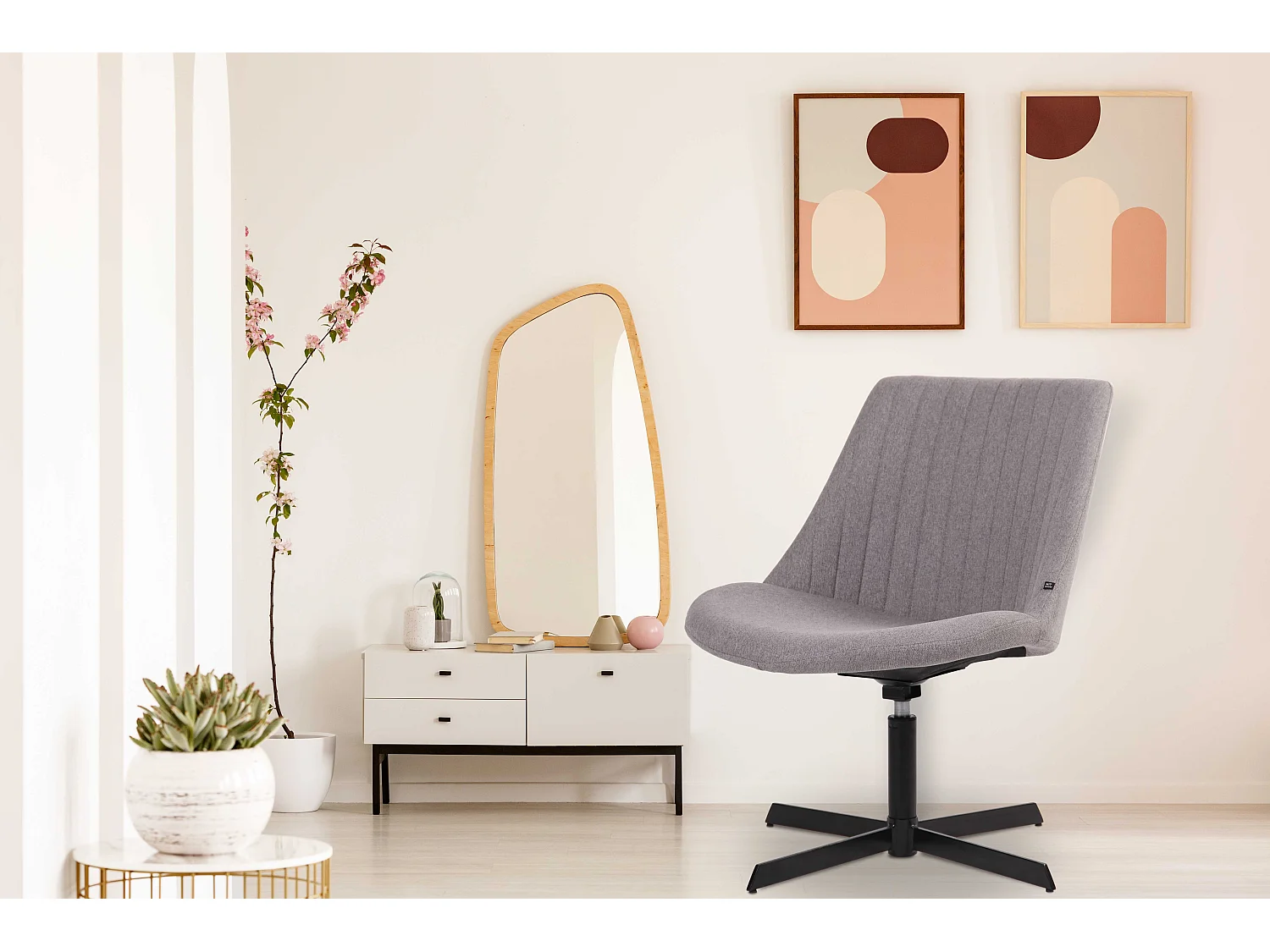 Chaise longue - Tissu & Antique clair - Gris - Granby