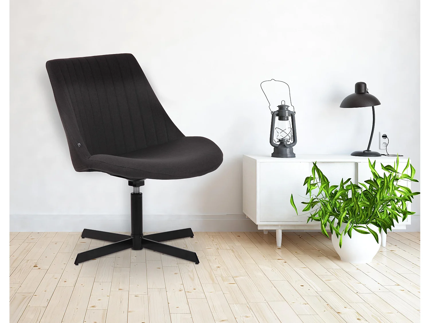 Chaise longue - Tissu & Antique clair - Noir - Granby