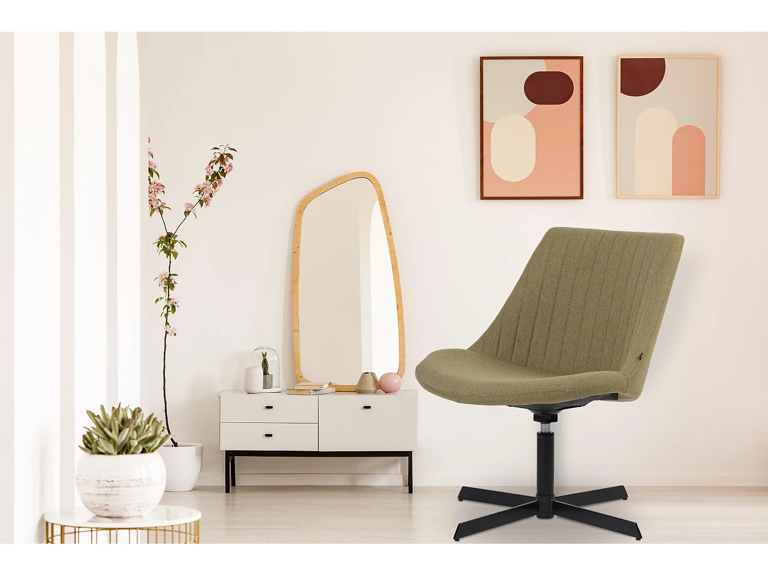 Lounger - Stoff & antik-hell - grün - Granby