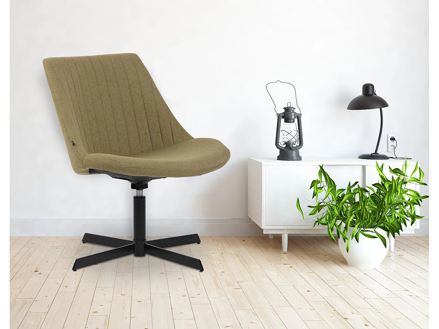 Chaise longue - Tissu & Antique clair - Vert - Granby