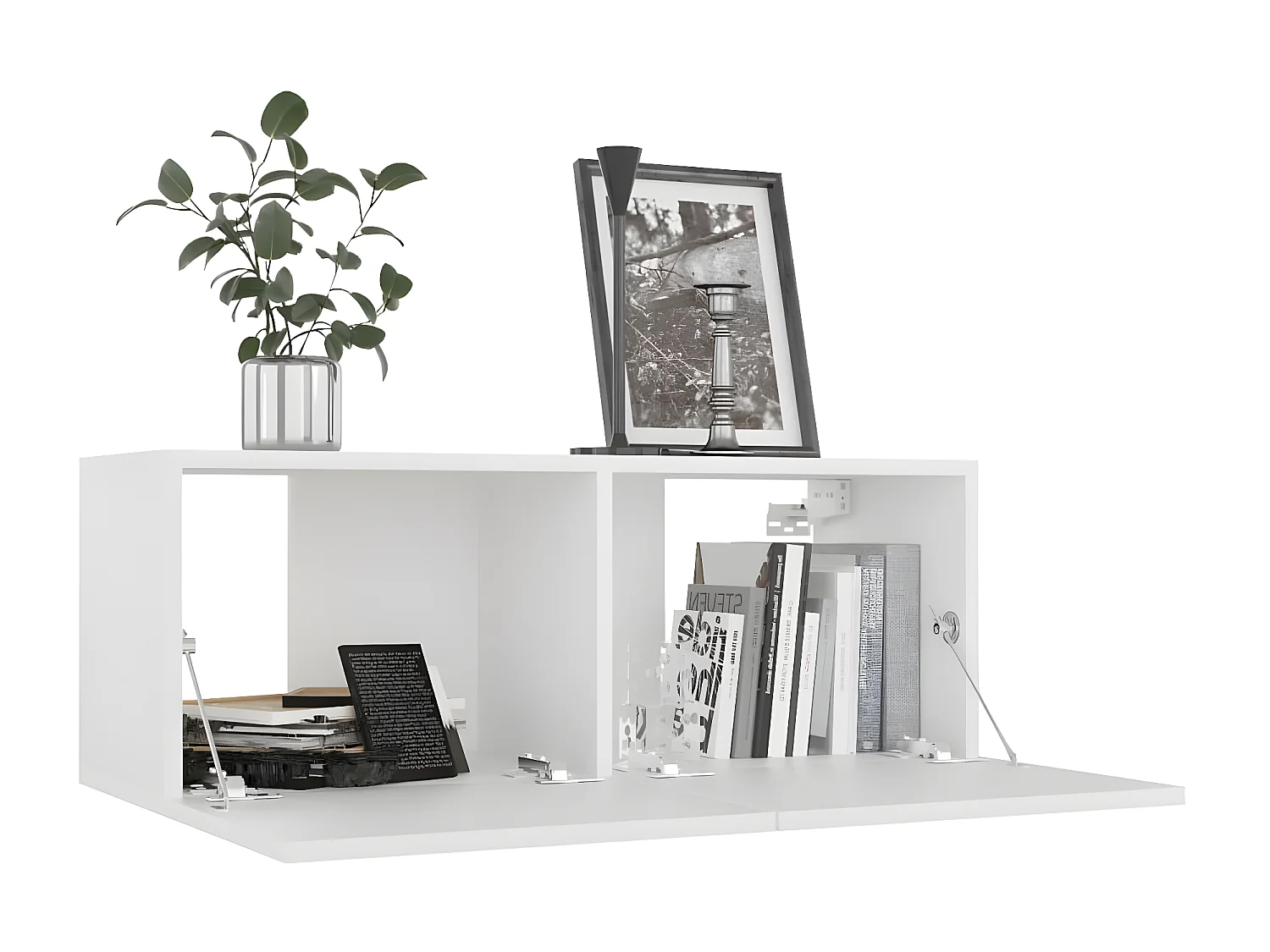 Mobile TV 4 pz Bianco 80x30x30 cm Truciolare