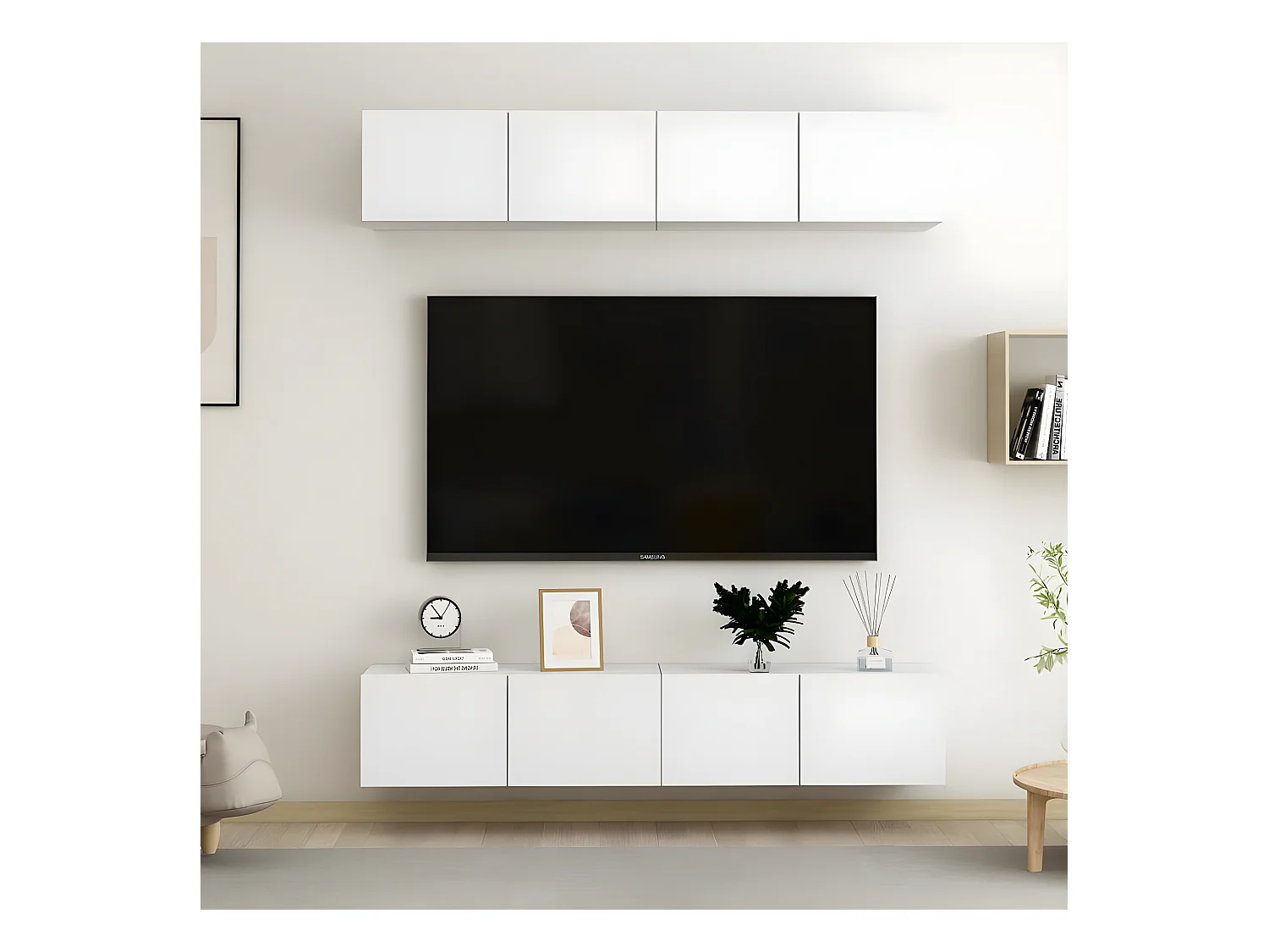 TV-Möbel 4 Stück Weiß 80x30x30 cm Spanplatte