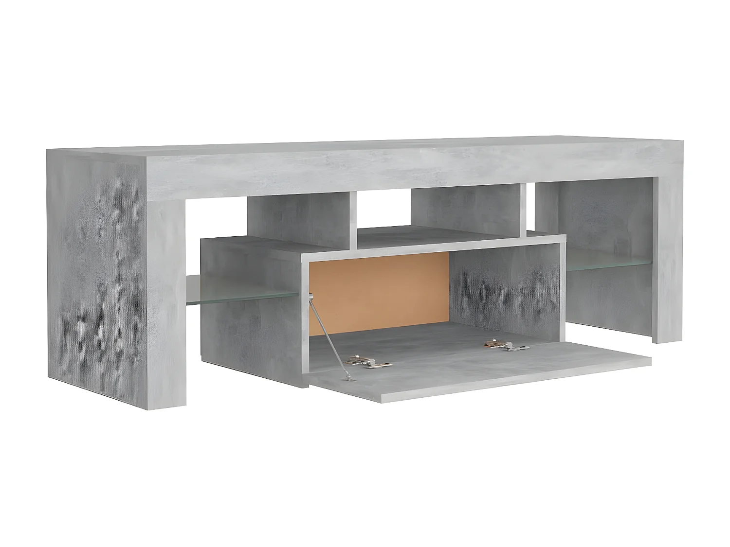 Meuble TV avec lumières LED gris béton 120x35x40 cm