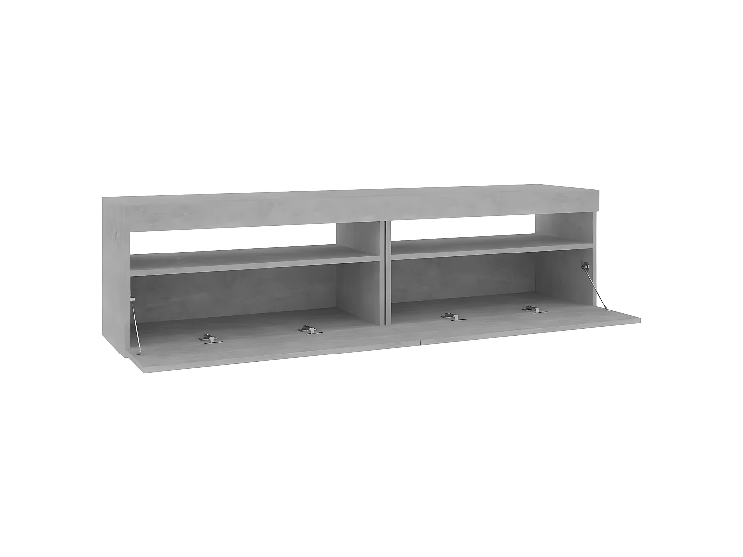 Mueble TV 2 piezas con luces LED Gris hormigón 75x35x40 cm