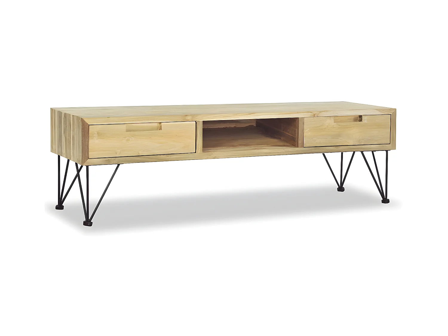 Meuble TV 120 x 35 x 35 cm Teck massif