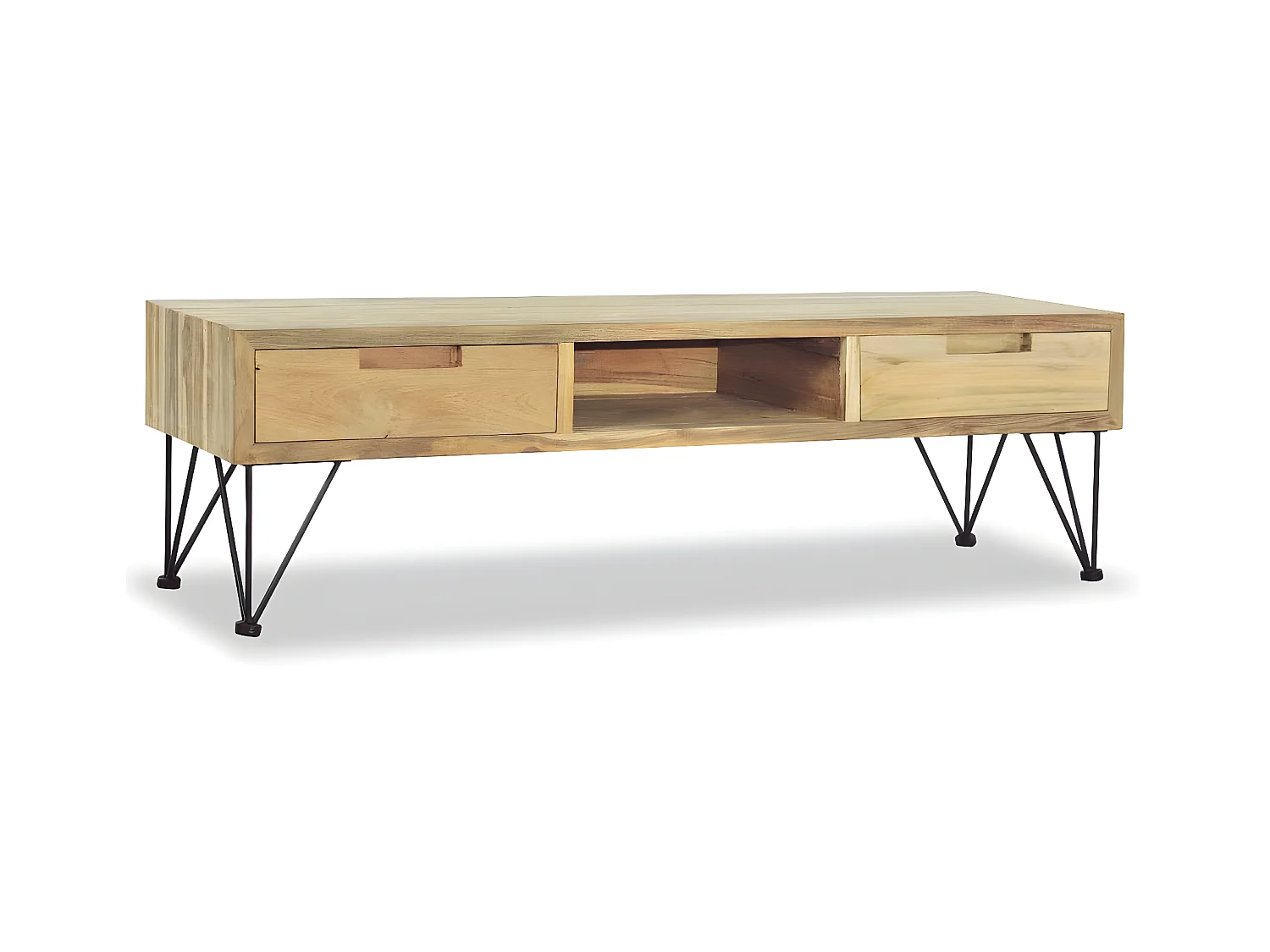 Meuble TV 120 x 35 x 35 cm Teck massif