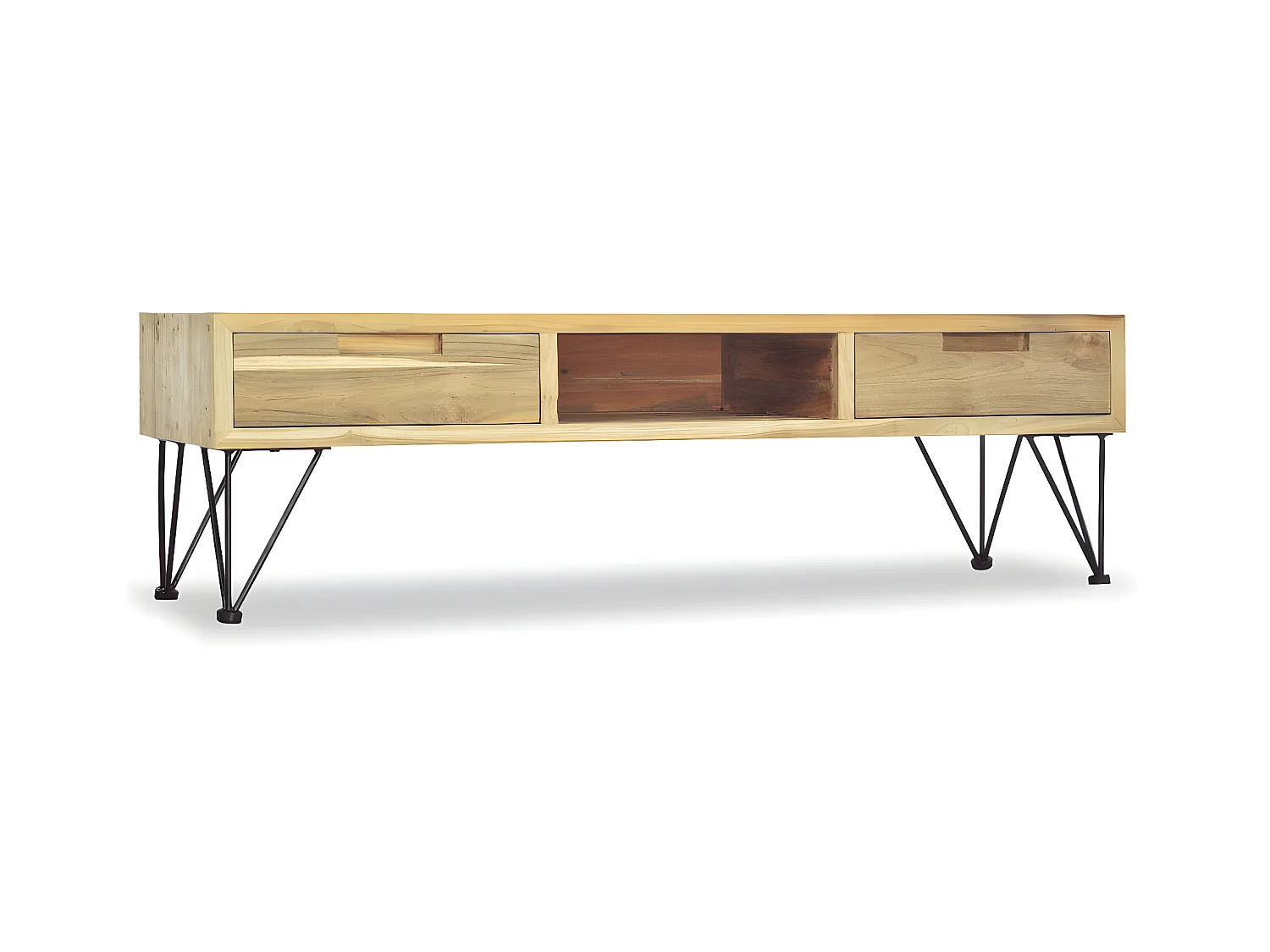 Meuble TV 120 x 35 x 35 cm Teck massif