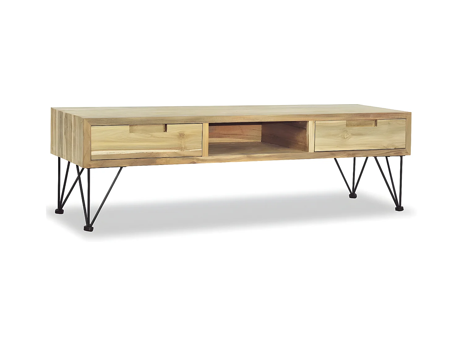 Meuble TV 120 x 35 x 35 cm Teck massif