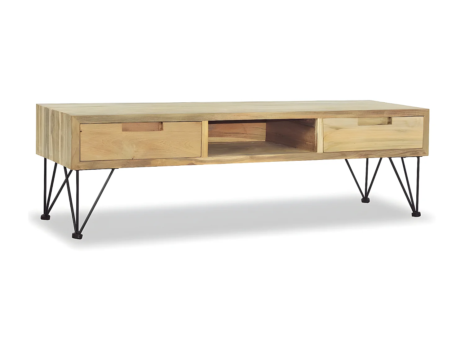 Meuble TV 120 x 35 x 35 cm Teck massif