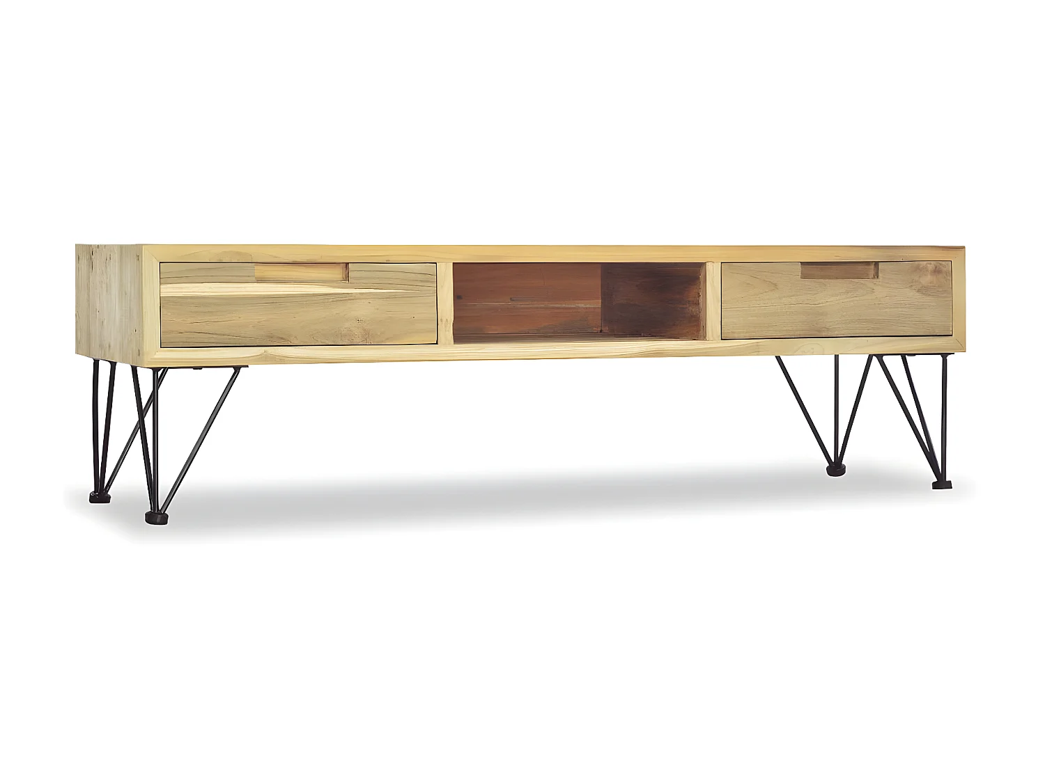 Meuble TV 120 x 35 x 35 cm Teck massif