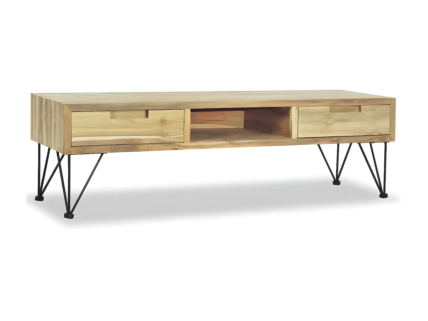 Meuble TV 120 x 35 x 35 cm Teck massif