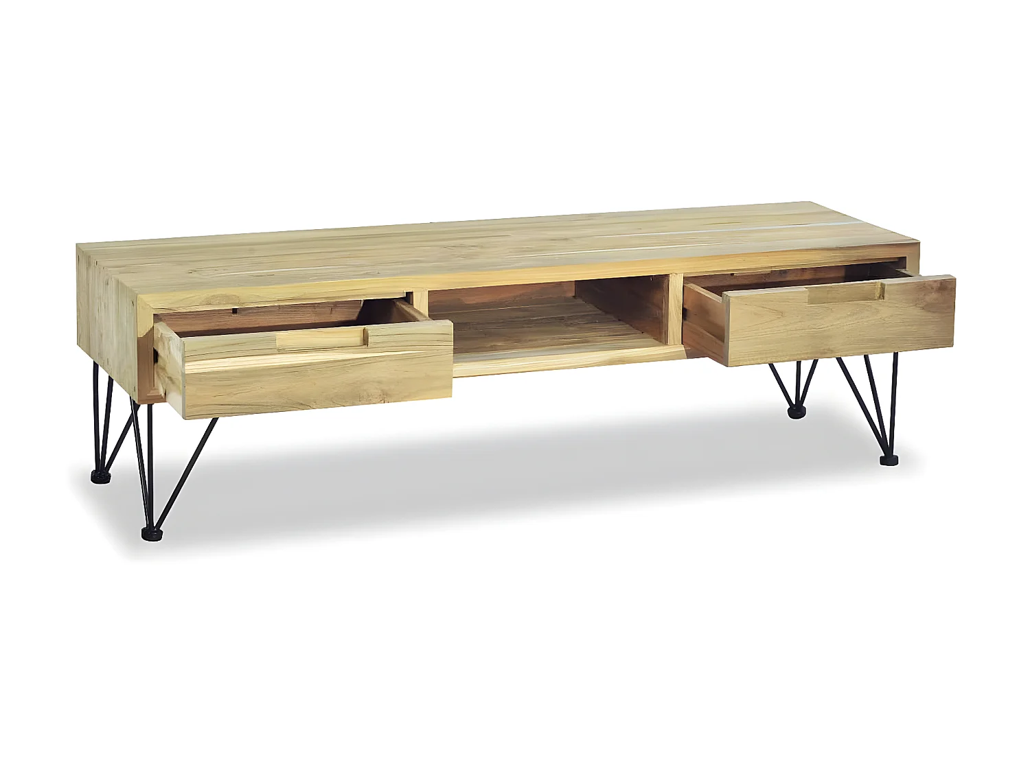 Meuble TV 120 x 35 x 35 cm Teck massif