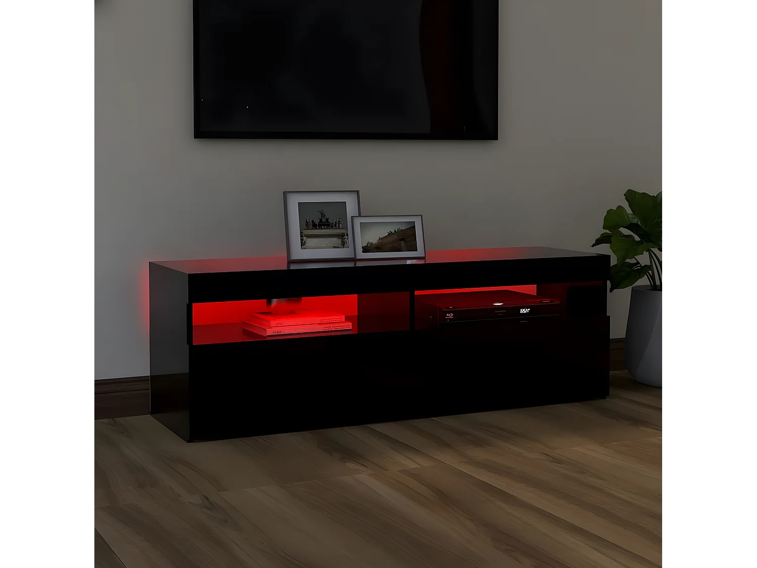 Meuble TV avec lumières LED noir 120x35x40 cm