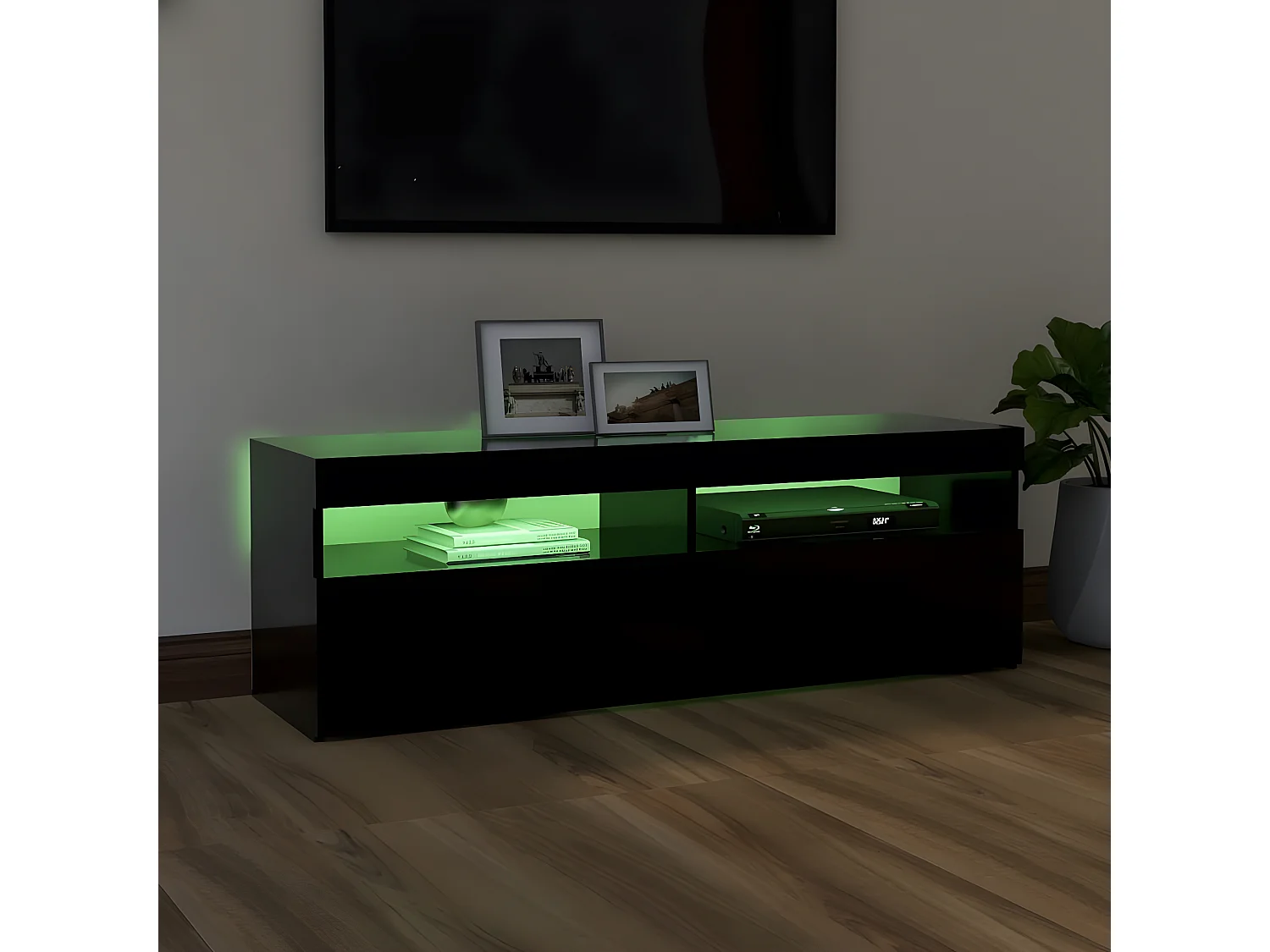 Meuble TV avec lumières LED noir 120x35x40 cm