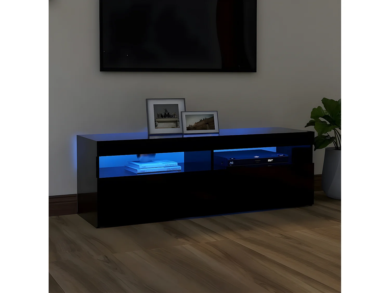 Meuble TV avec lumières LED noir 120x35x40 cm