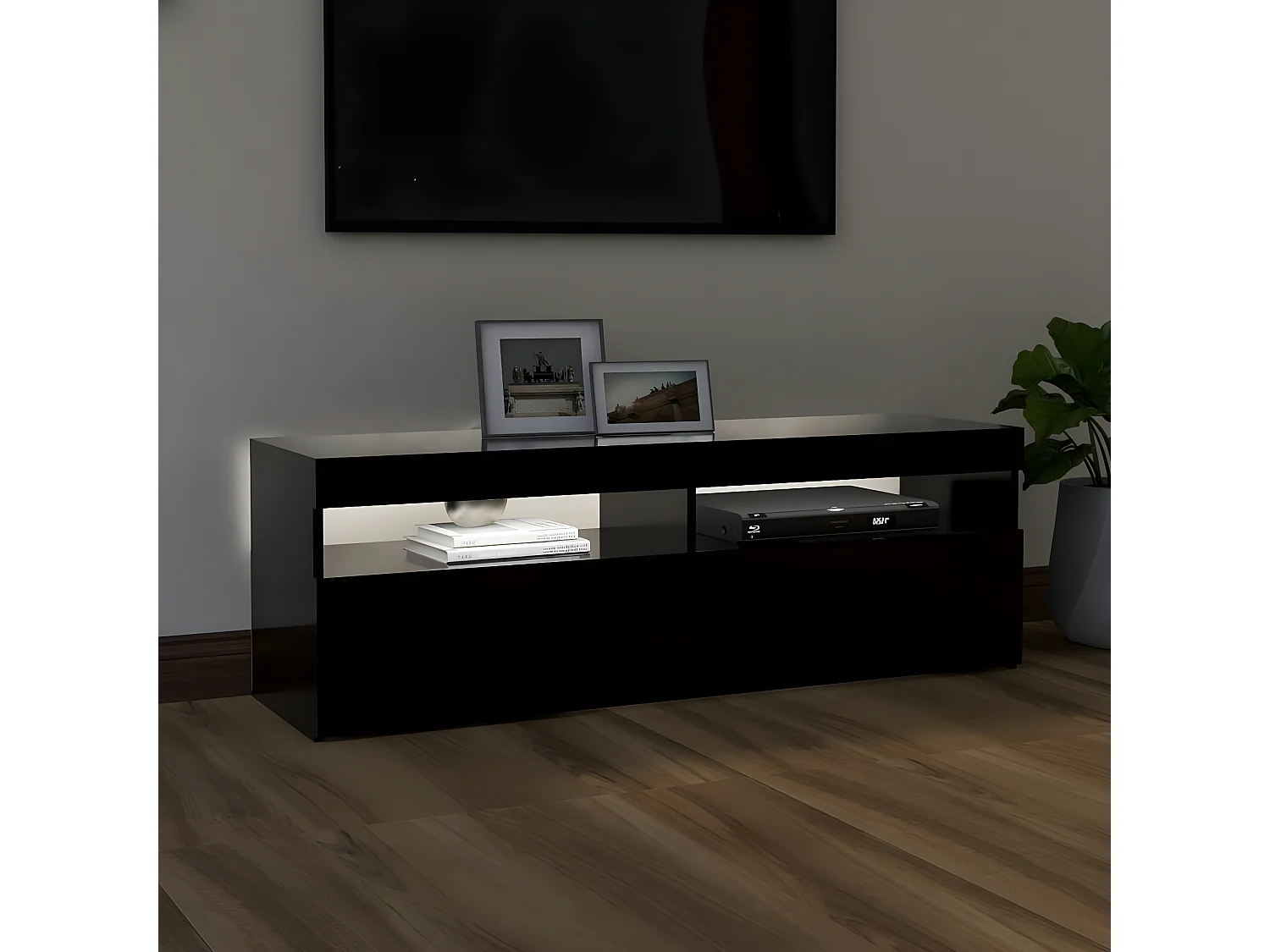 Meuble TV avec lumières LED noir 120x35x40 cm