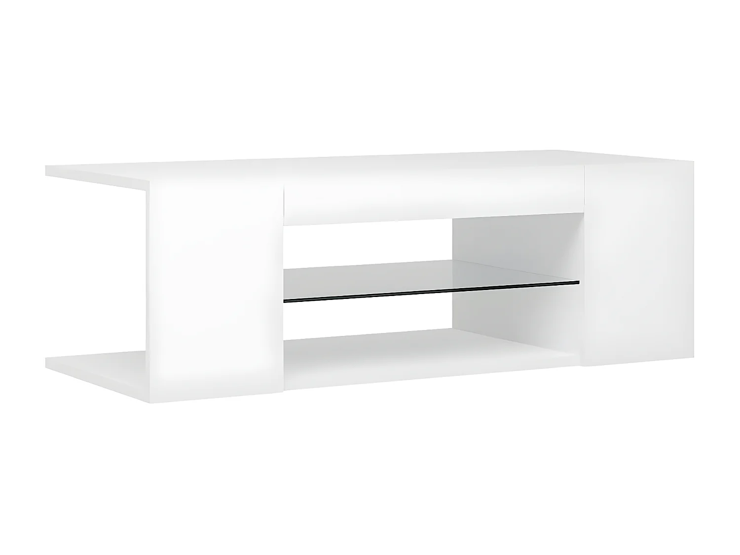 Meuble TV avec lumières LED Blanc 90x39x30 cm