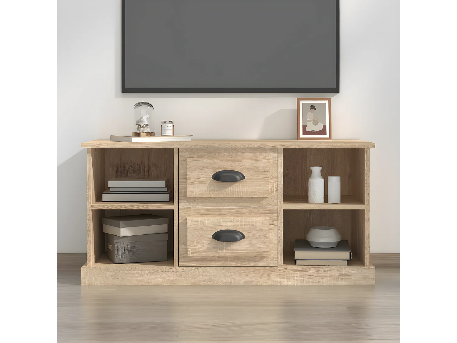 TV-Schrank aus Sonoma-Eiche, 99,5 x 35,5 x 48 cm, Holzwerkstoff