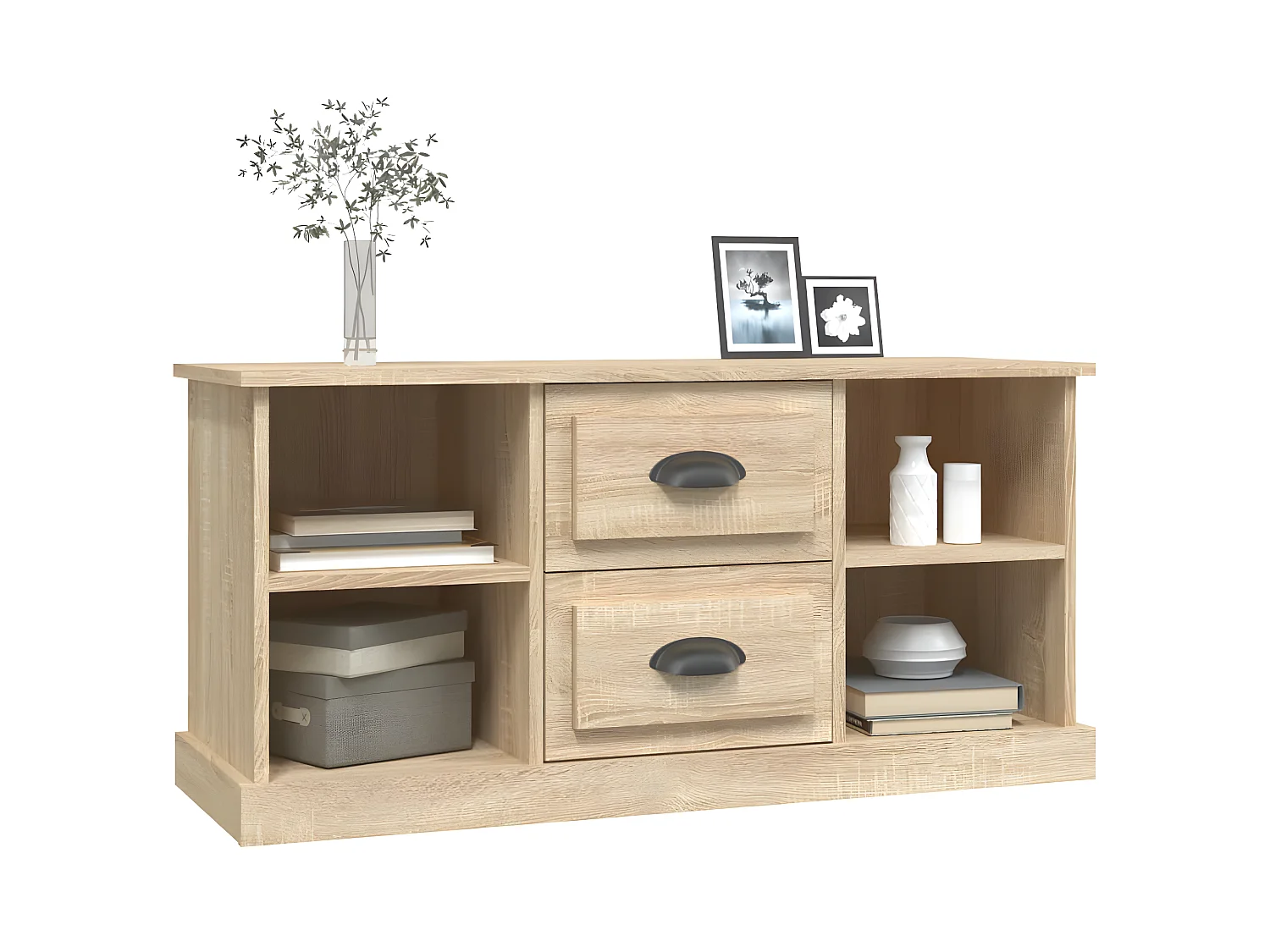 Meuble TV chêne sonoma 99,5x35,5x48 cm bois d'ingénierie