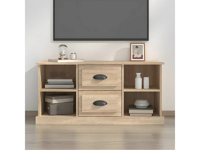 Meuble TV chêne sonoma 99,5x35,5x48 cm bois d'ingénierie