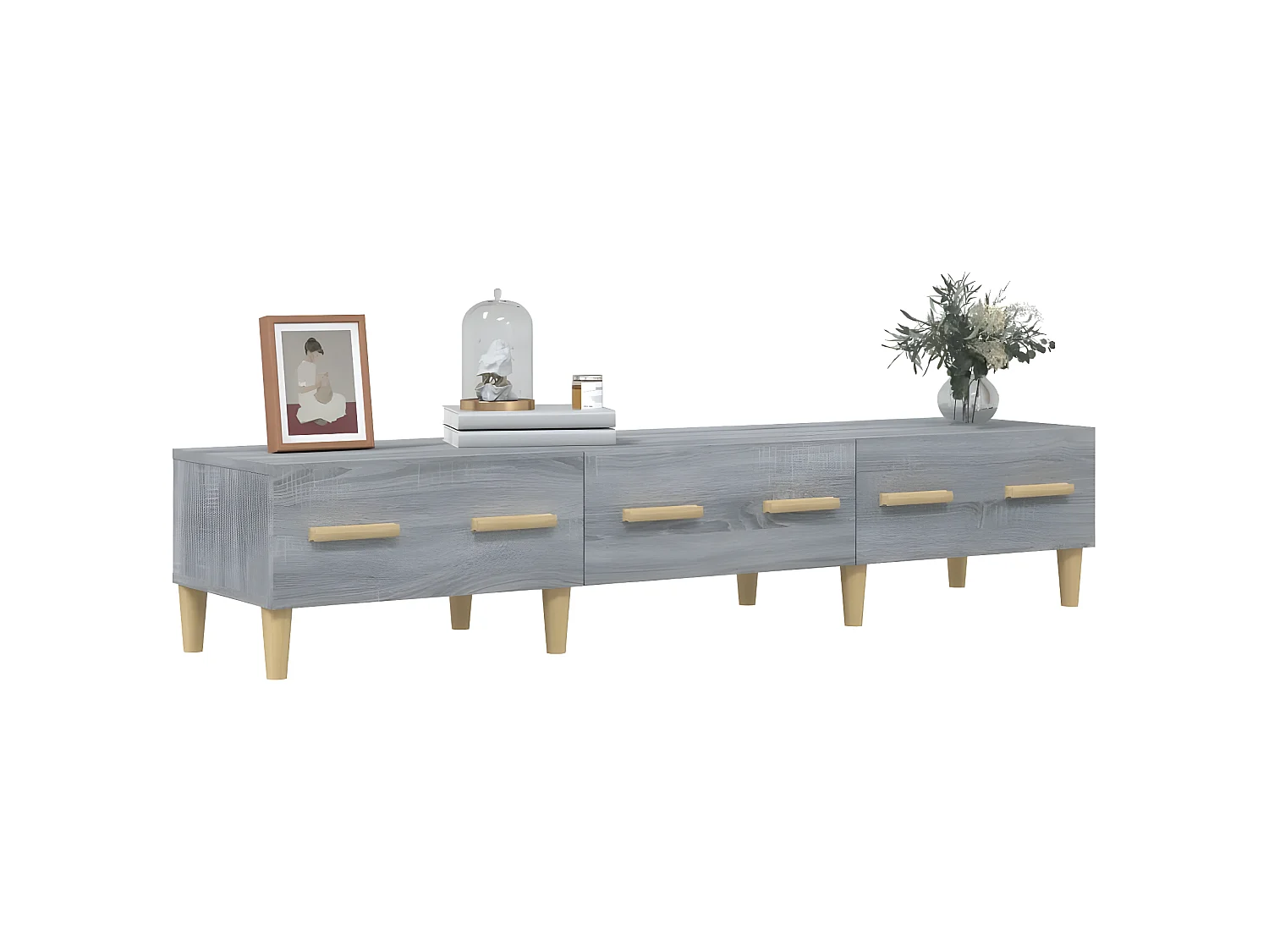 Meuble TV Sonoma gris 150x34,5x30 cm Bois d'ingénierie