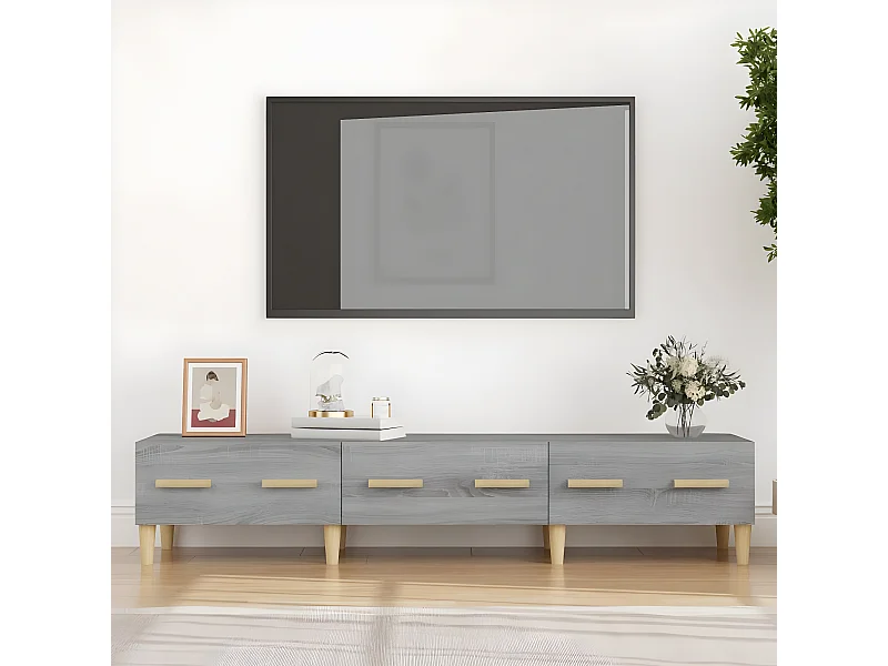 Meuble TV Sonoma gris 150x34,5x30 cm Bois d'ingénierie
