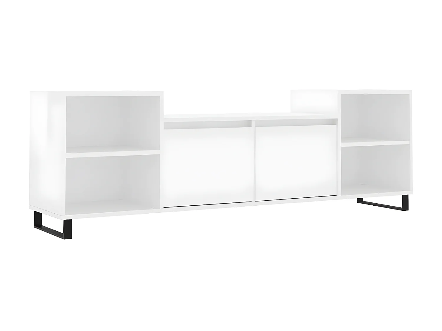 Mueble TV Blanco brillo 160x35x55 cm Madera contrachapada