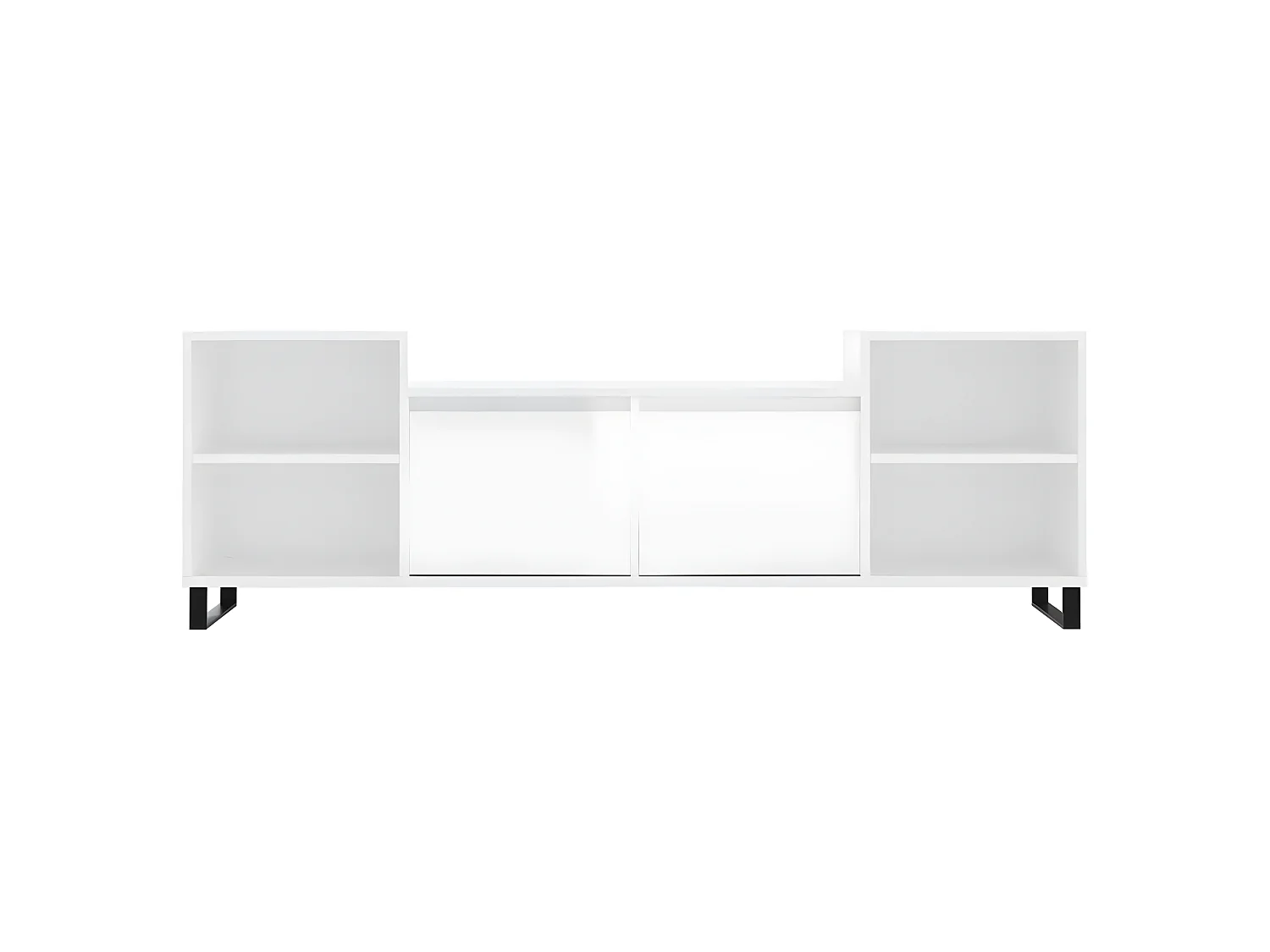 Mueble TV Blanco brillo 160x35x55 cm Madera contrachapada