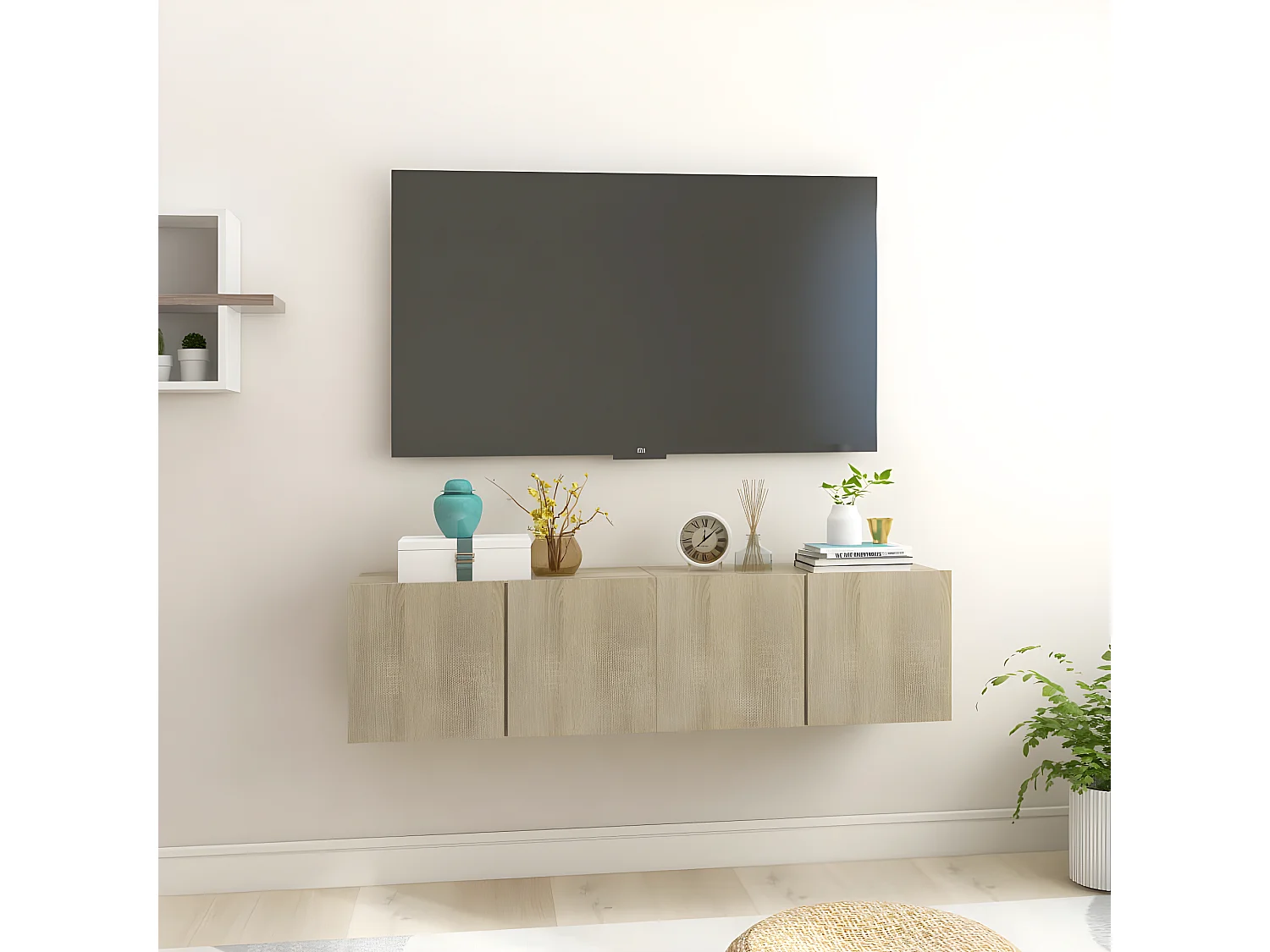 Hangende TV-kasten 2 stuks Sonoma eiken 60x30x30 cm