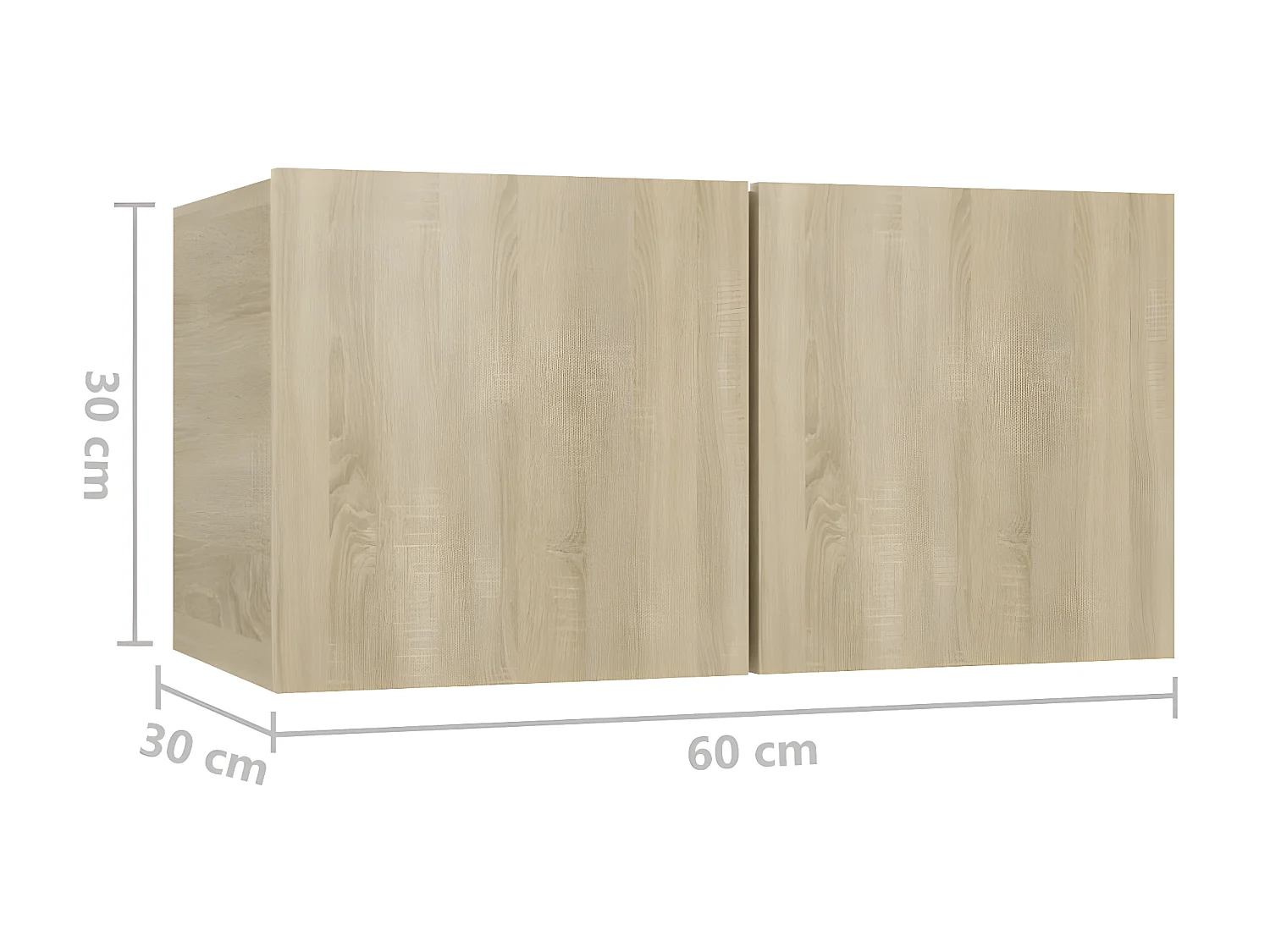 Hangende TV-kasten 2 stuks Sonoma eiken 60x30x30 cm