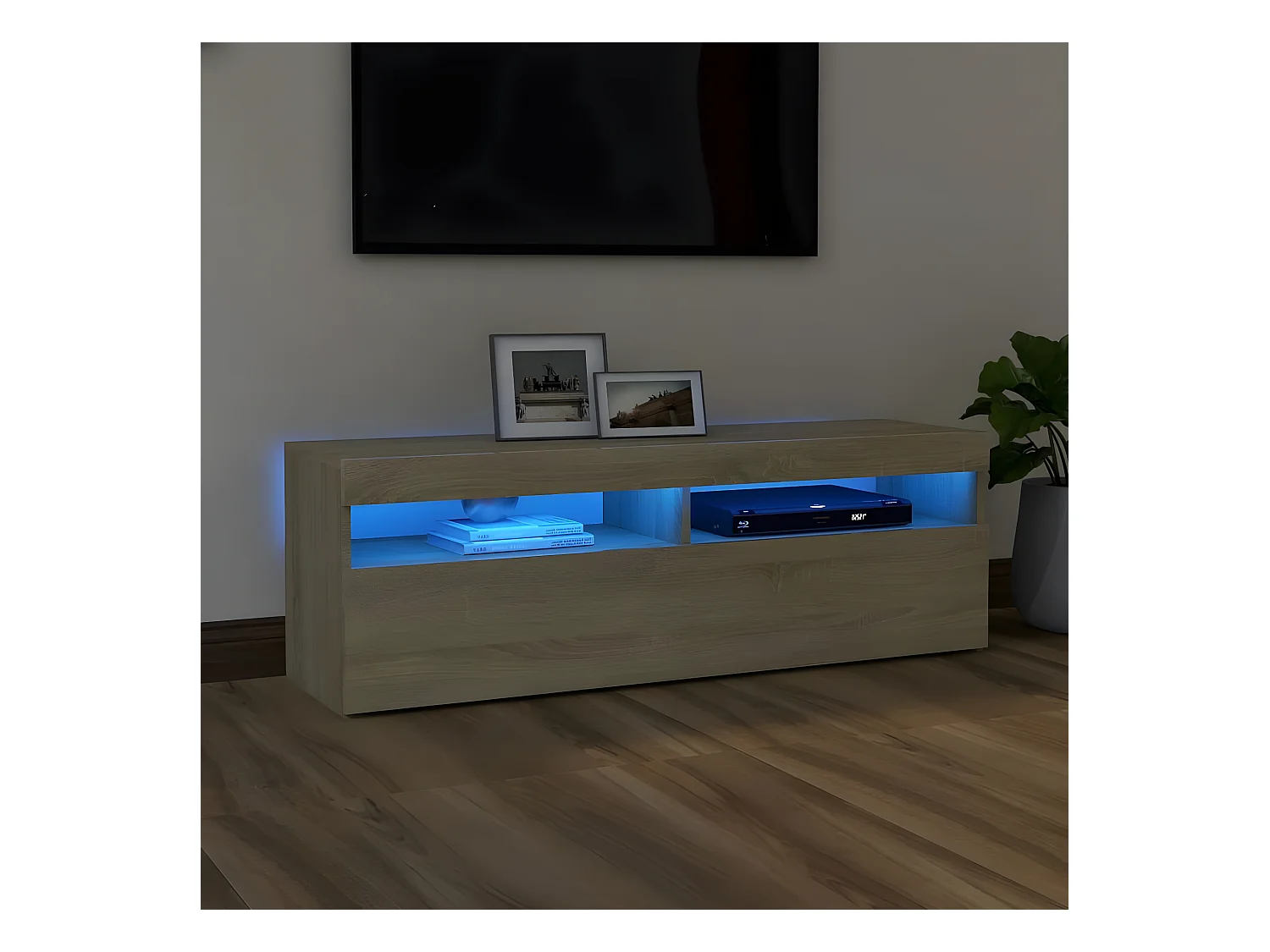 TV-Schrank mit LED-Leuchten Sonoma-Eiche 120x35x40 cm