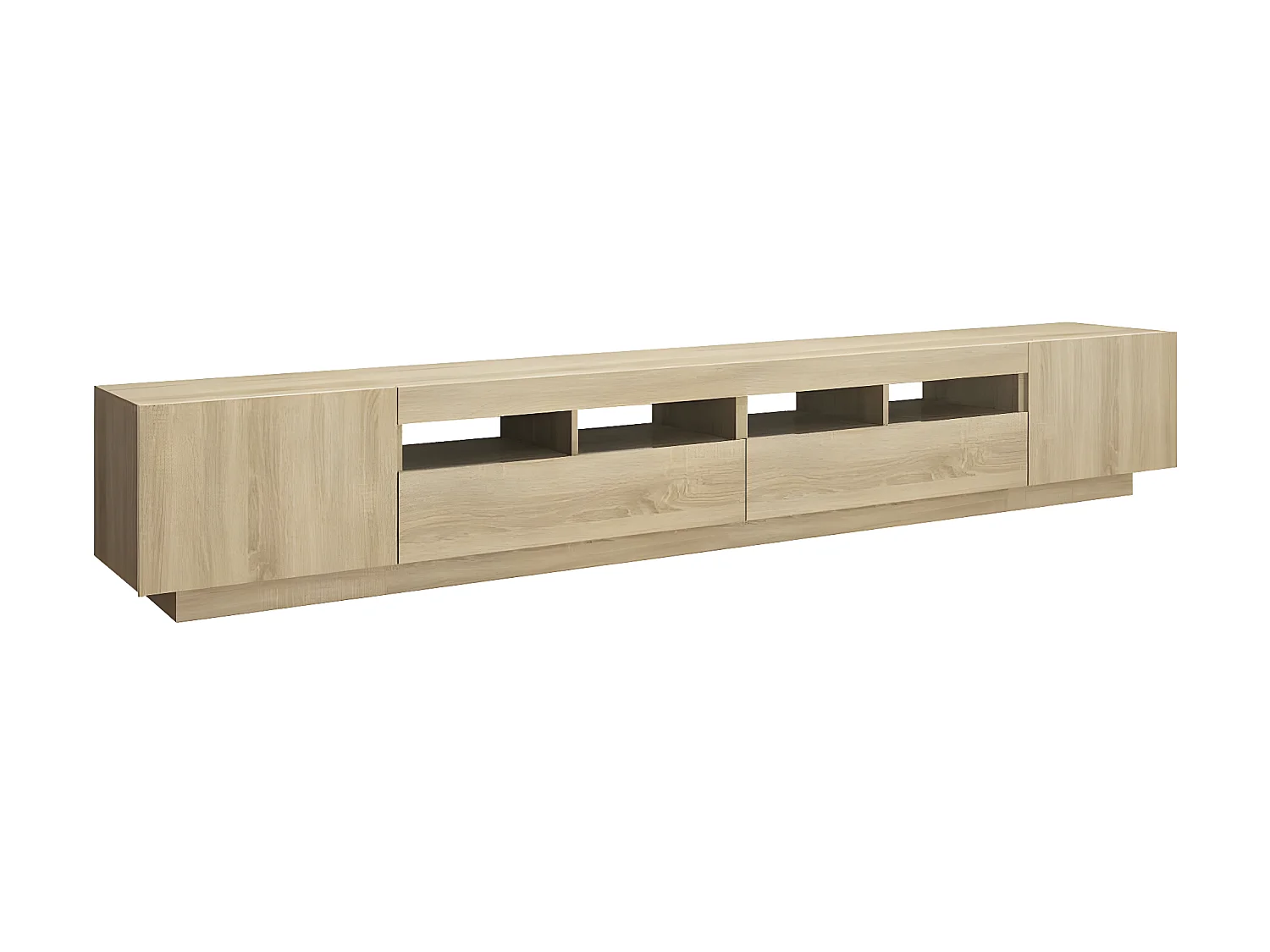 TV-meubel met LED-verlichting Sonoma eiken 260x35x40 cm