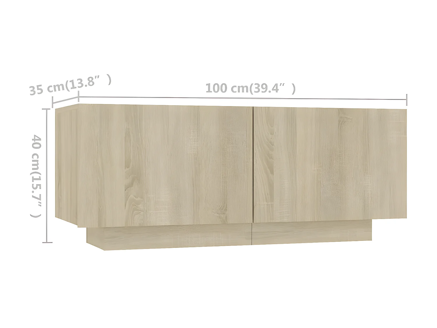 TV-meubel met LED-verlichting Sonoma eiken 260x35x40 cm