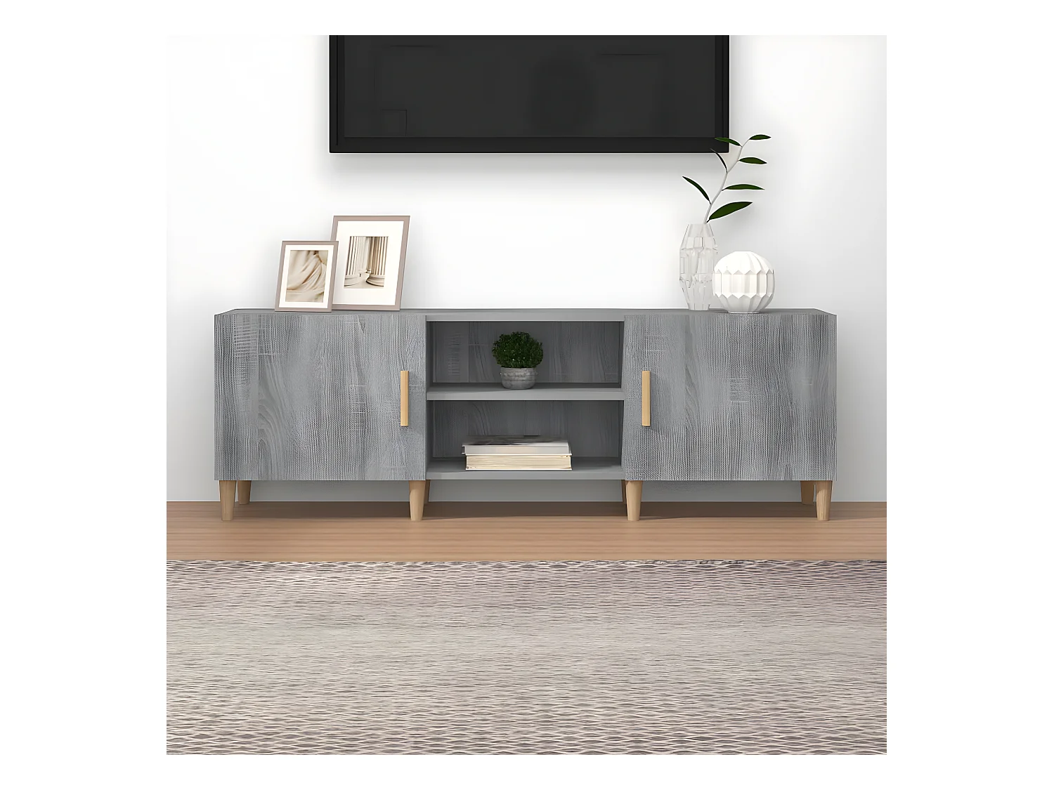 Meuble TV Sonoma gris 150x30x50 cm Bois d'ingénierie