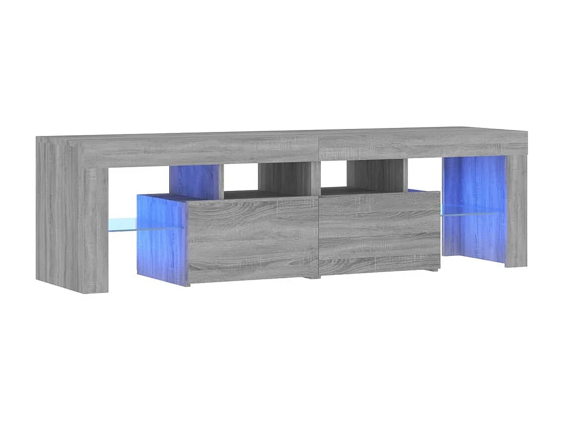 TV-Schrank mit LED-Leuchten Sonomagrau 140x36,5x40 cm