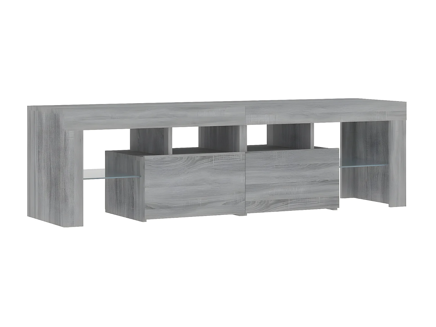 TV-Schrank mit LED-Leuchten Sonomagrau 140x36,5x40 cm