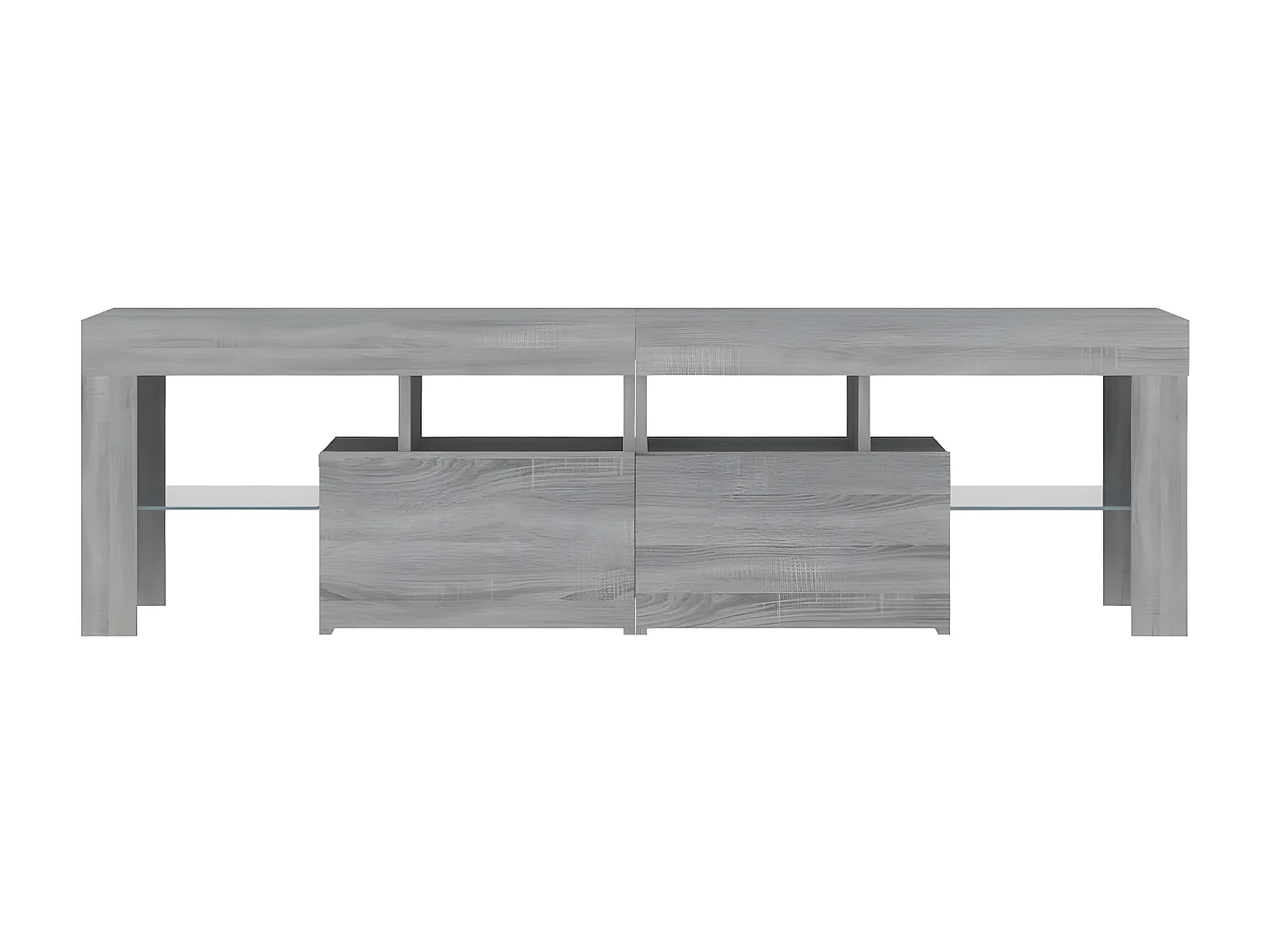 TV-Schrank mit LED-Leuchten Sonomagrau 140x36,5x40 cm