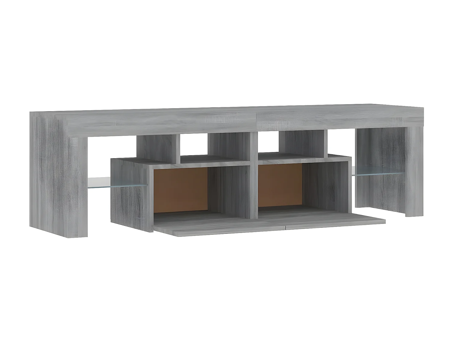 TV-Schrank mit LED-Leuchten Sonomagrau 140x36,5x40 cm