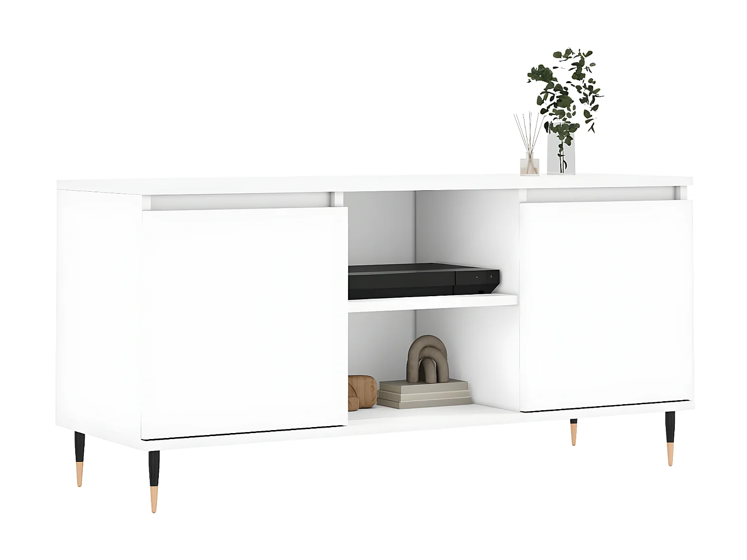 Meuble TV blanc 104x35x50 cm bois d'ingénierie