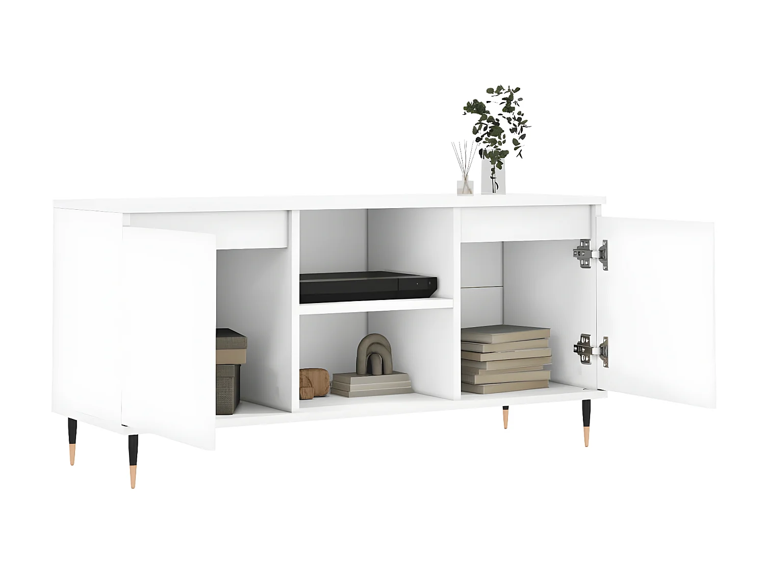 Meuble TV blanc 104x35x50 cm bois d'ingénierie