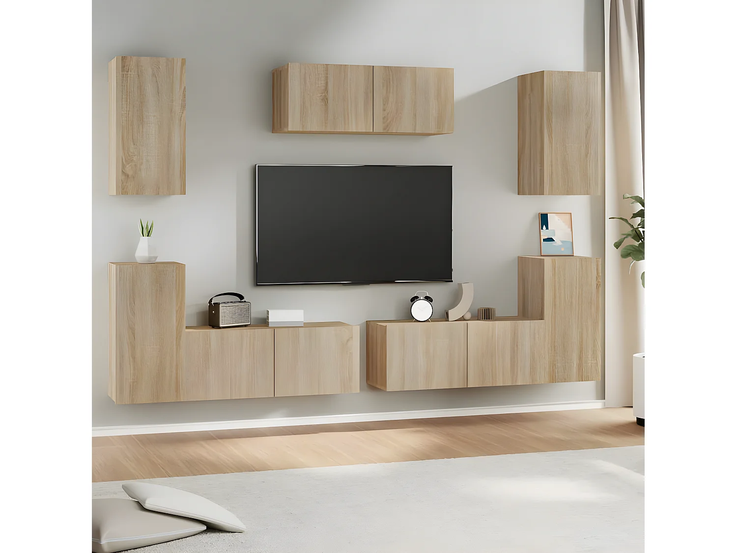 7-delige tv-meubelset Sonoma eiken parket