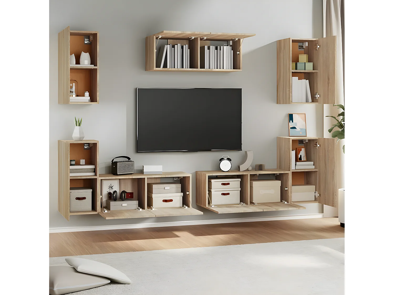 7-delige tv-meubelset Sonoma eiken parket