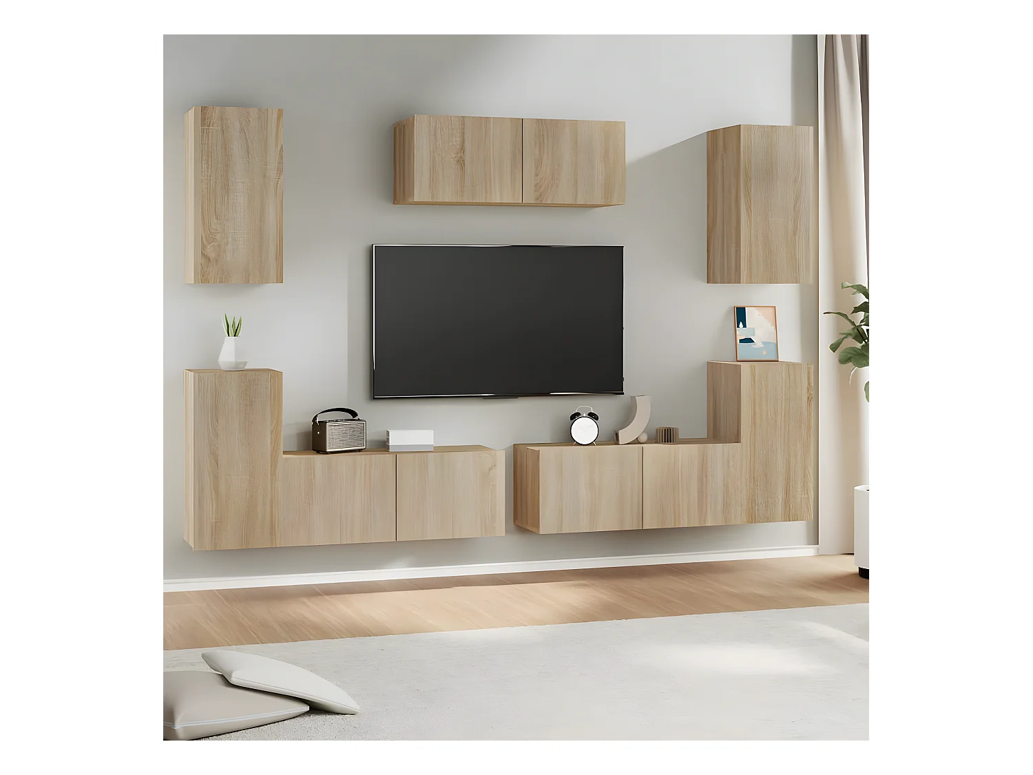 Ensemble de meubles TV 7 pcs Chêne sonoma Bois d'ingénierie