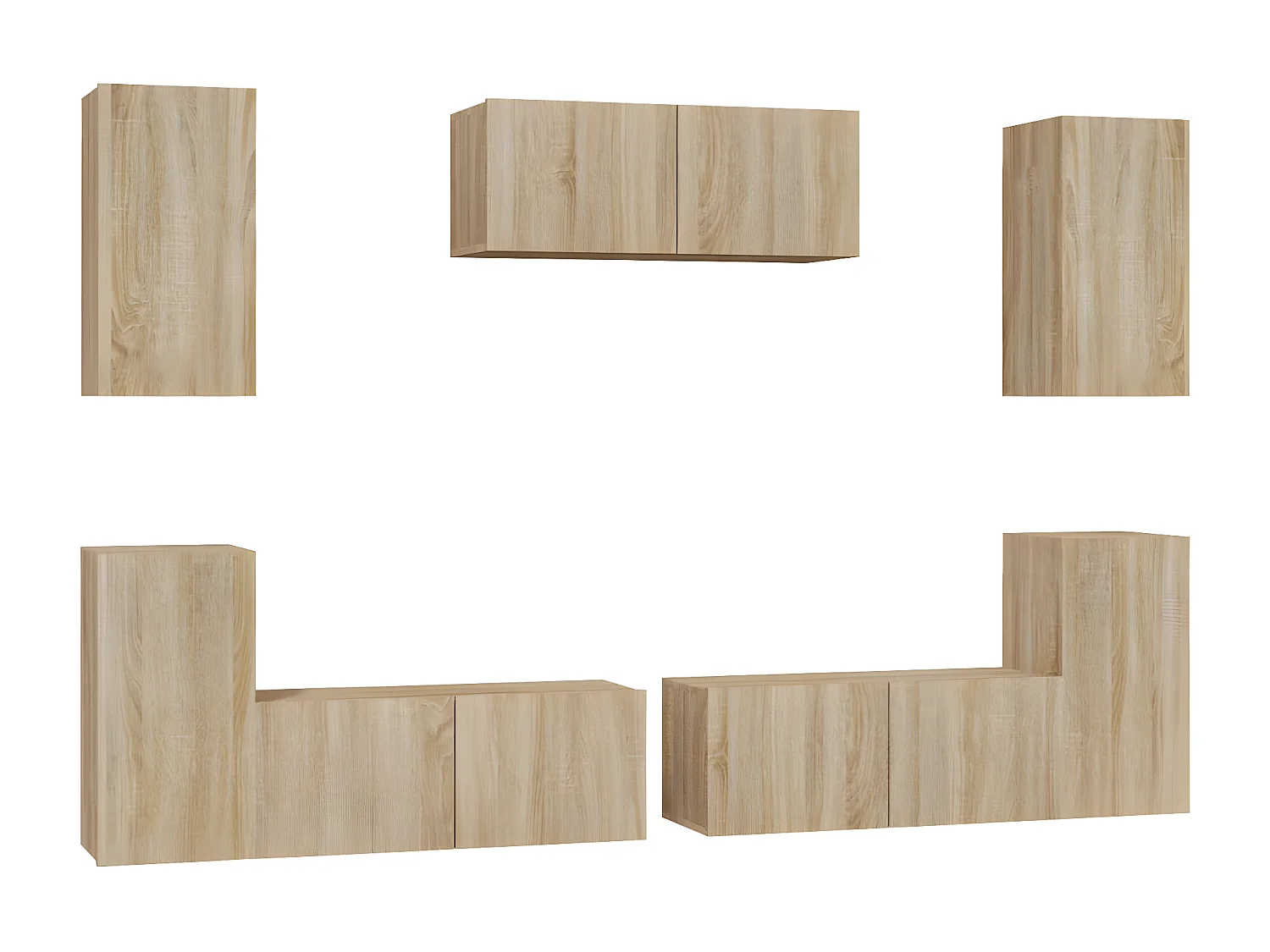 Ensemble de meubles TV 7 pcs Chêne sonoma Bois d'ingénierie