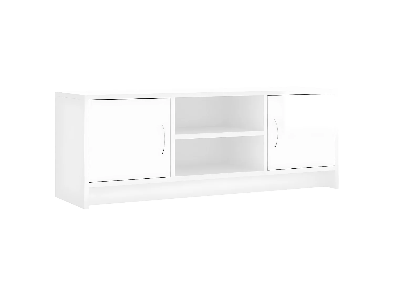 Mobile TV bianco lucido 102x30x37,5 cm in derivati del legno