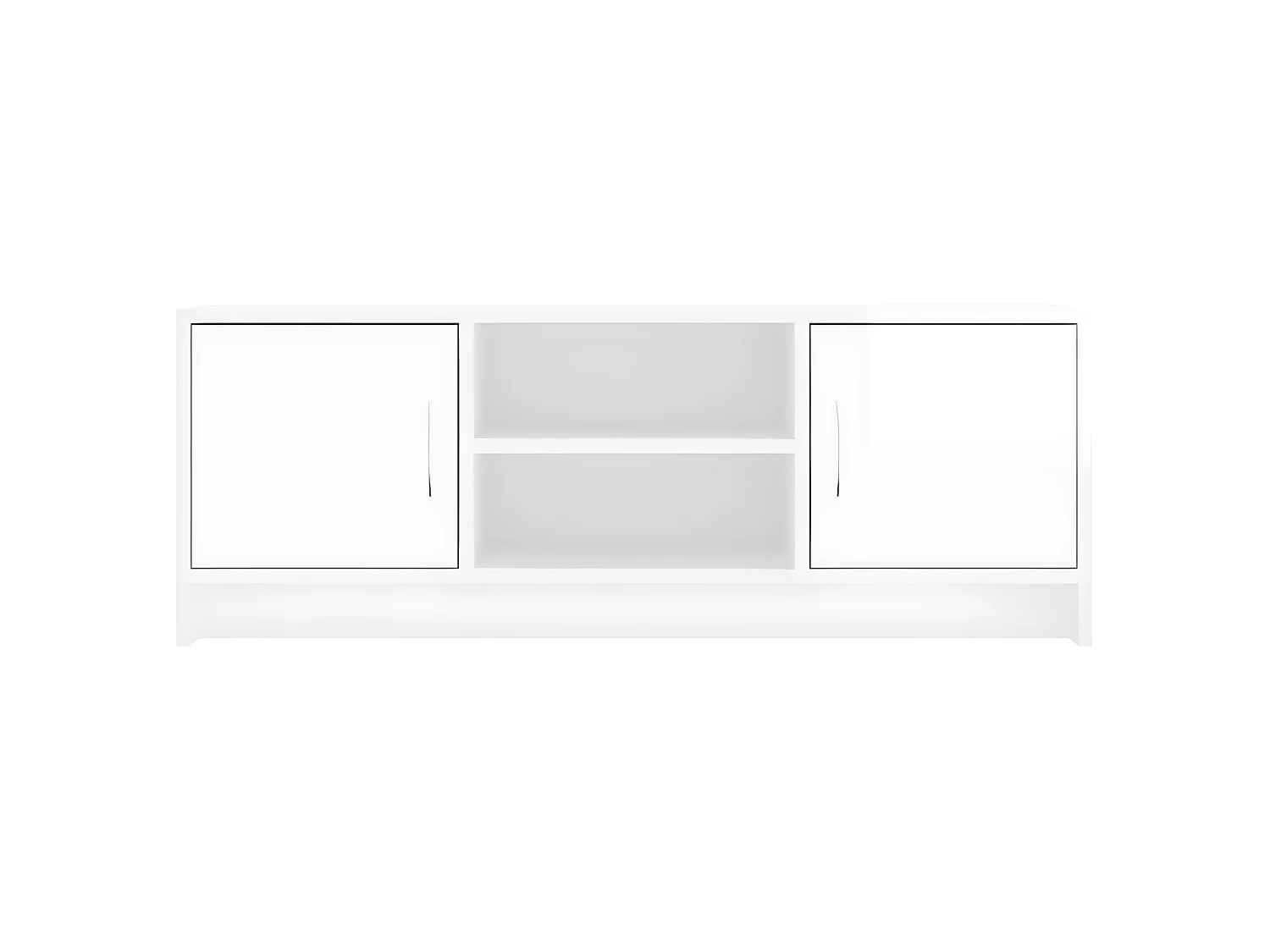 Mobile TV bianco lucido 102x30x37,5 cm in derivati del legno