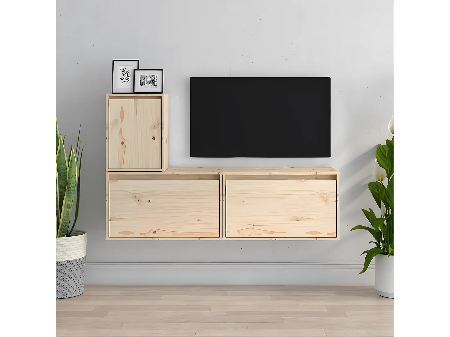 Meubles TV 3 pcs Bois massif de pin